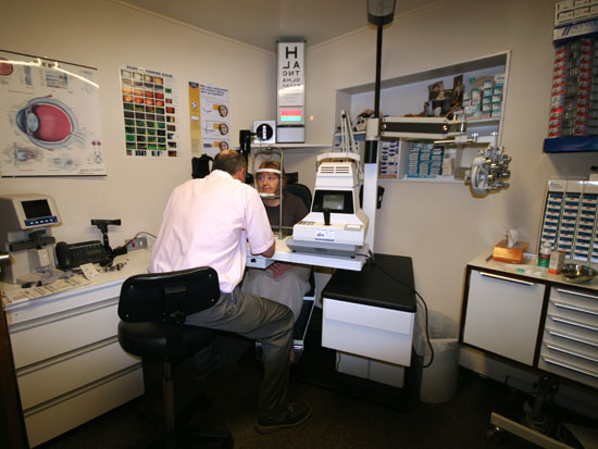 Patient Receiving an Eye Examination Patient Receiving an Eye Examination